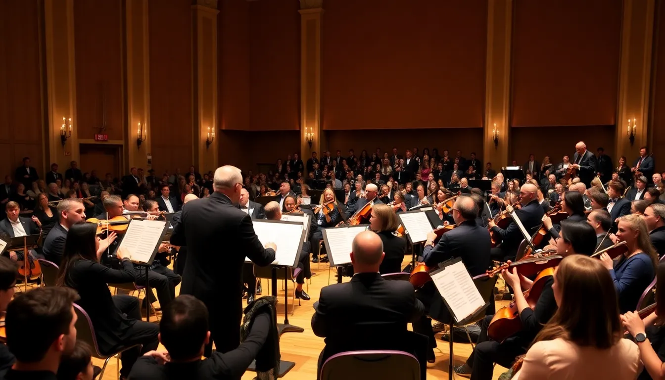 Musicians of the Cleveland Orchestra rehearsing together, reflecting the collaborative spirit and high artistic standards that define the ensemble's legacy