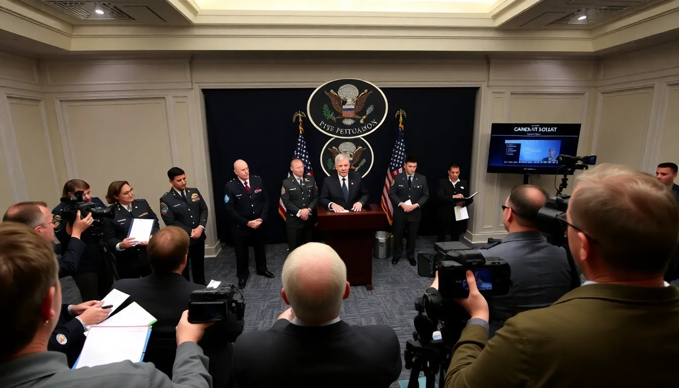 アメリカ国防総省が発表したサイバー防衛政策に関する会議の様子