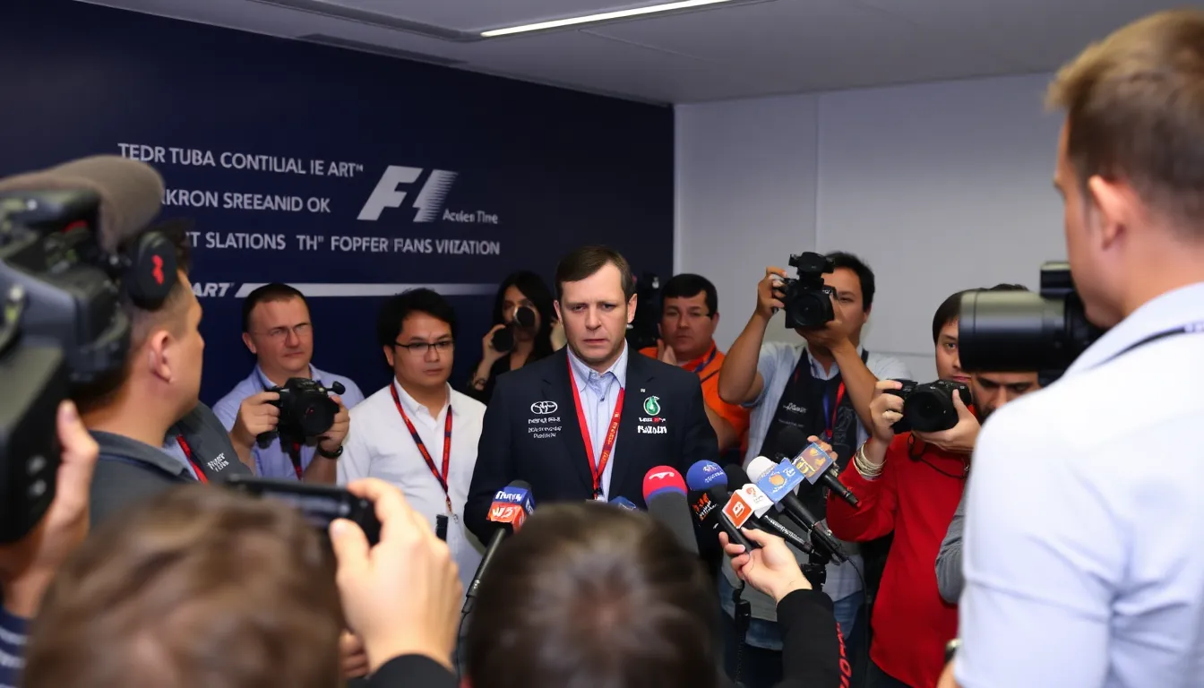 FIA President Mohammed Ben Sulayem speaks at a press conference addressing regulatory shortcomings in Formula 1 during the Italian Grand Prix.