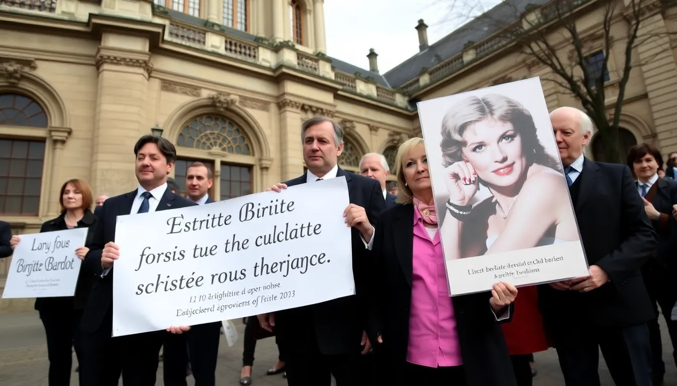 A divided public opinion displayed through protests and discussions regarding the appropriateness of a tribute to Bardot's controversial legacy