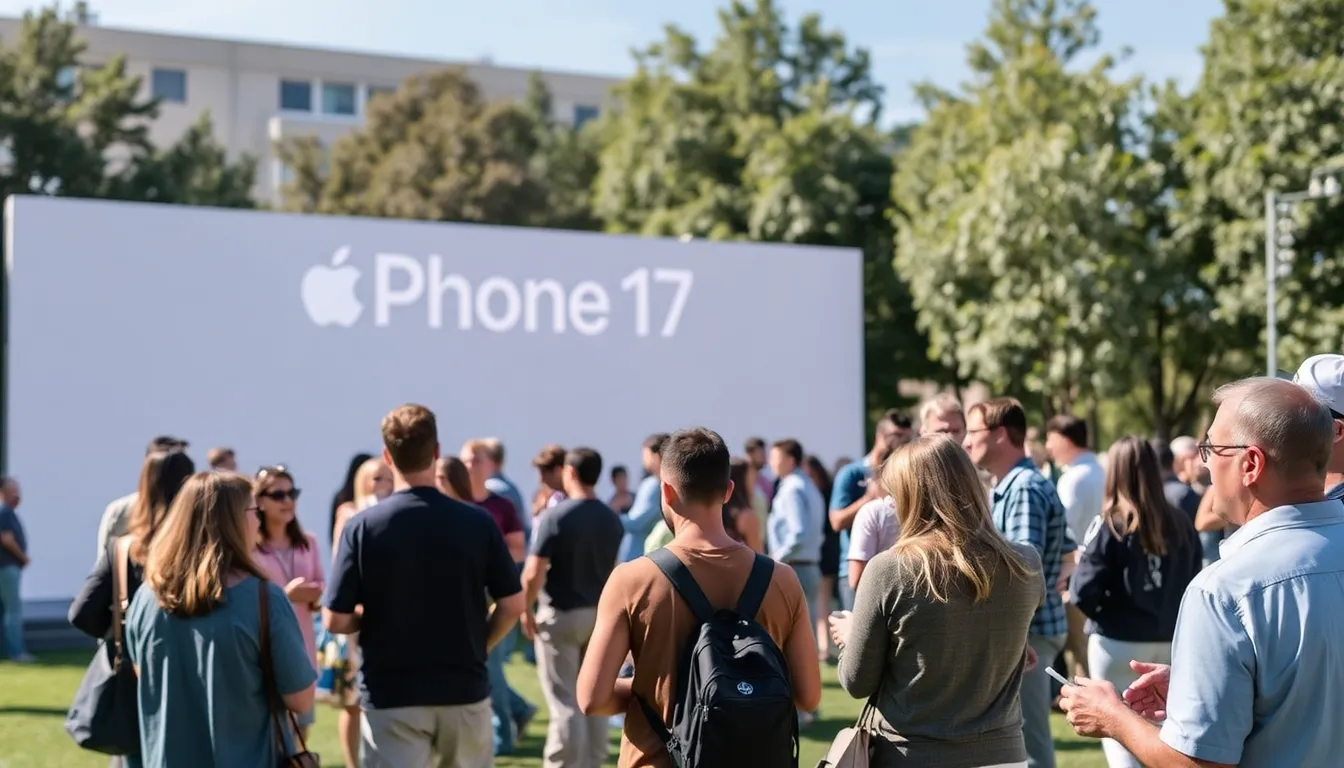 A group of people gathers around a table, intently discussing the best methods for transferring data to the new iPhone 17 as they prepare for its upcoming release.