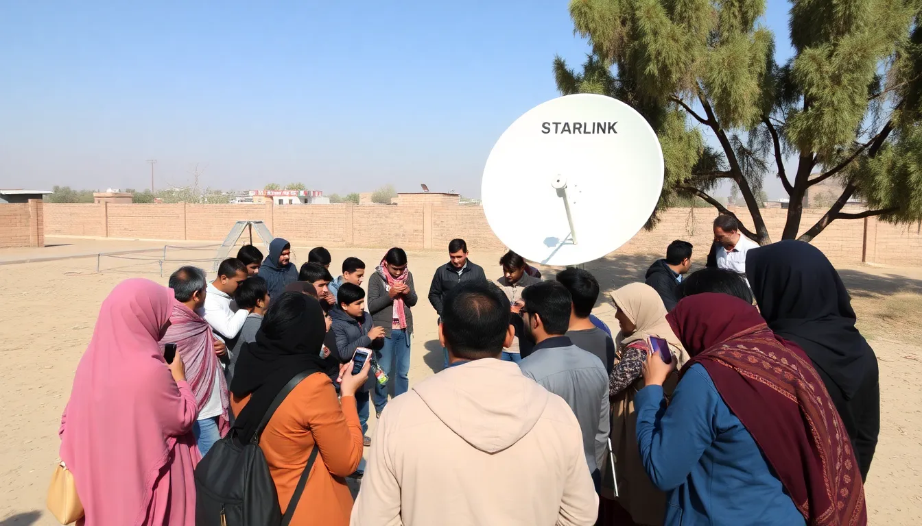 Local entrepreneurs in urban areas exploring ecommerce opportunities as a result of improved internet access, showcasing the transformative impact of digital connectivity