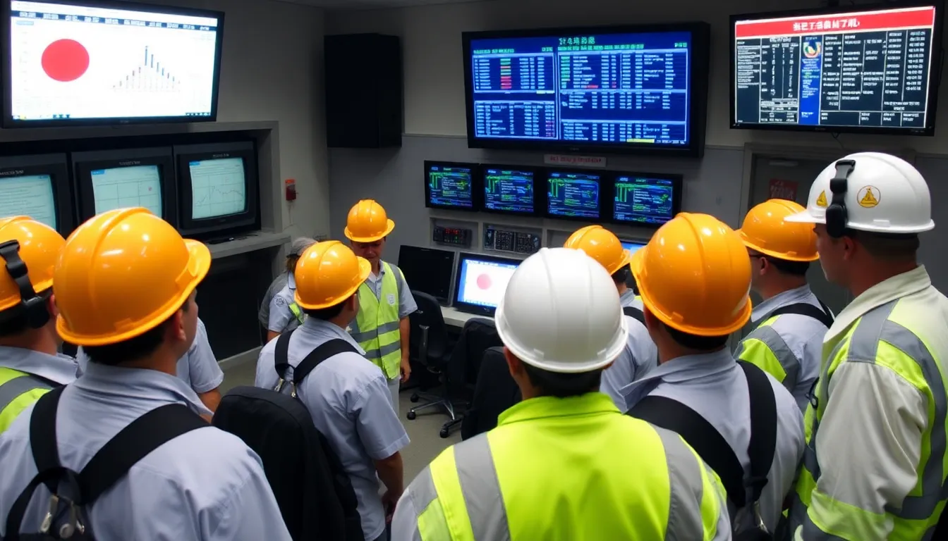 A closeup view of the cooling system at the nuclear plant, which was identified as a key issue leading to the facility's suspension
