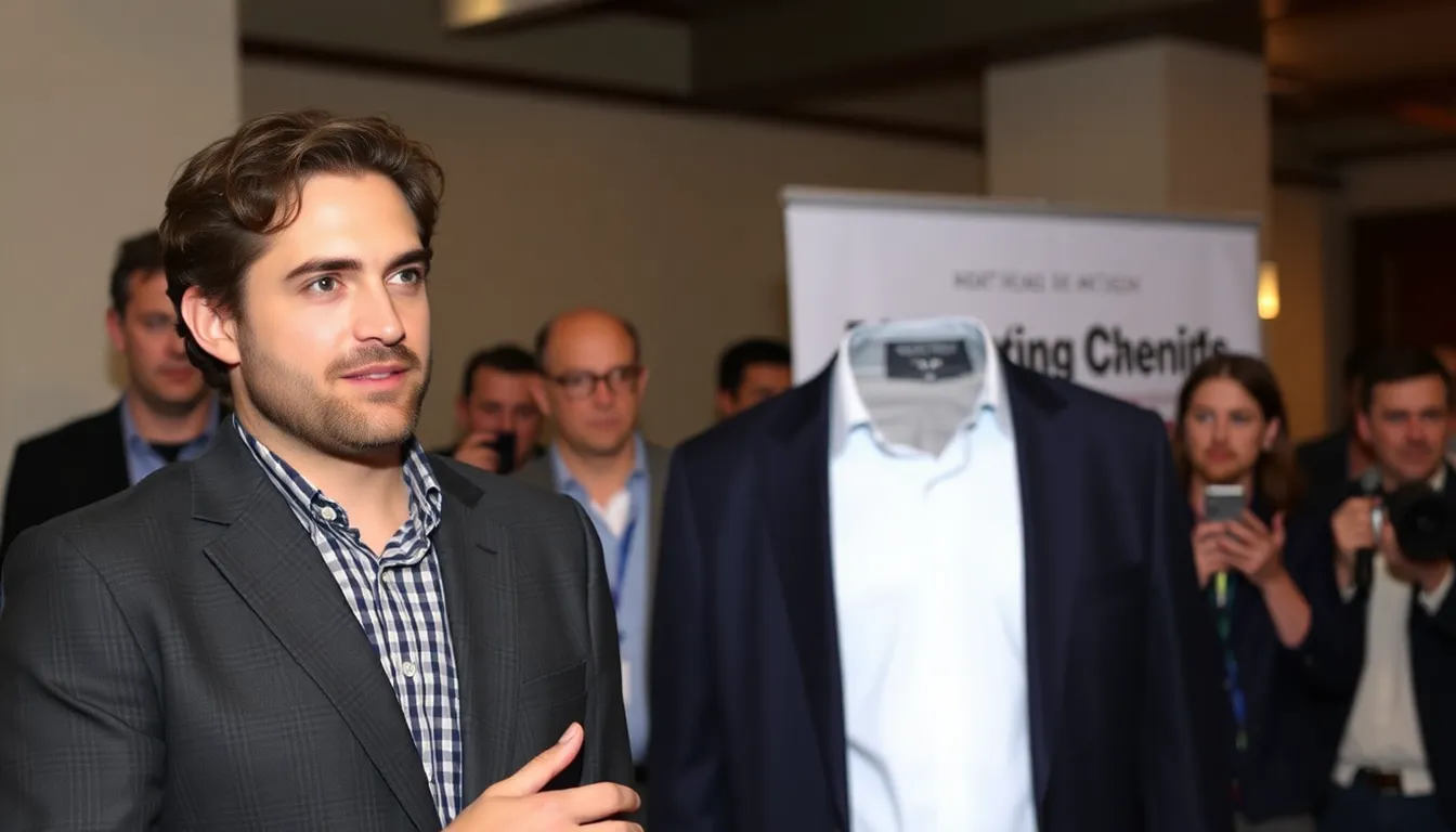 Josh Safdie speaks to reporters at a film event, revealing details about Robert Pattinson's role in the upcoming movie "Marty Supreme."