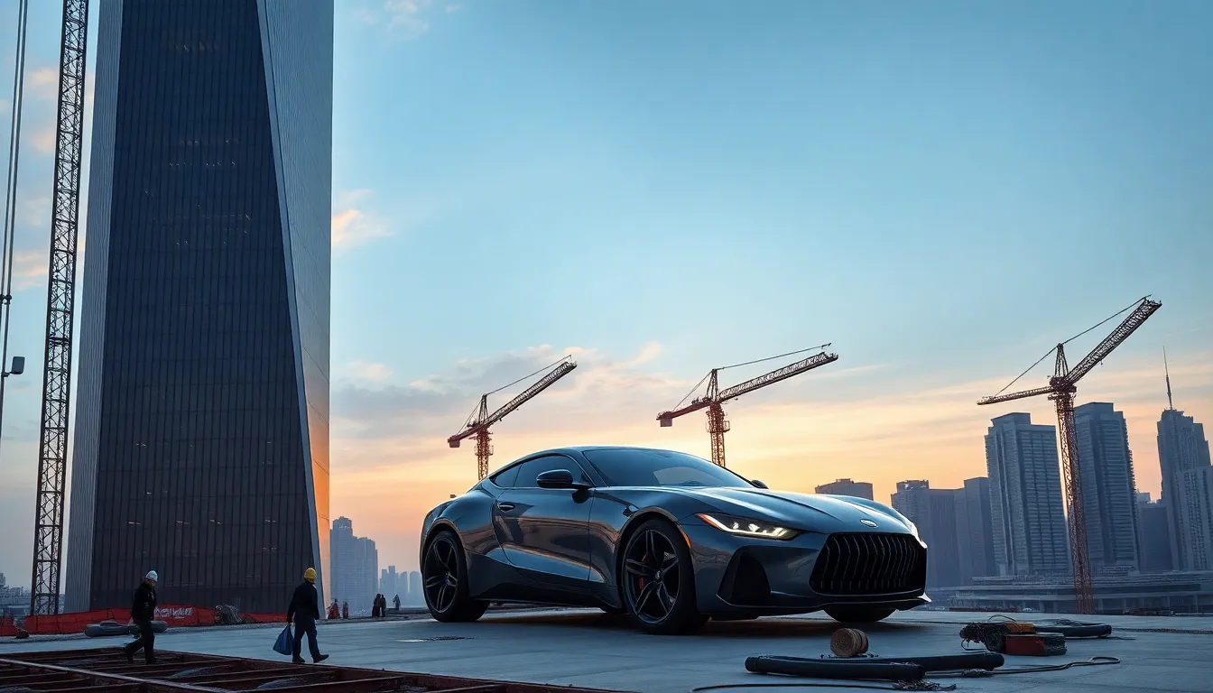 The Porsche Design Tower in Miami, featuring its unique car elevator that allows residents to park their vehicles directly in their apartments, exemplifying the innovative blend of luxury living and automotive convenience