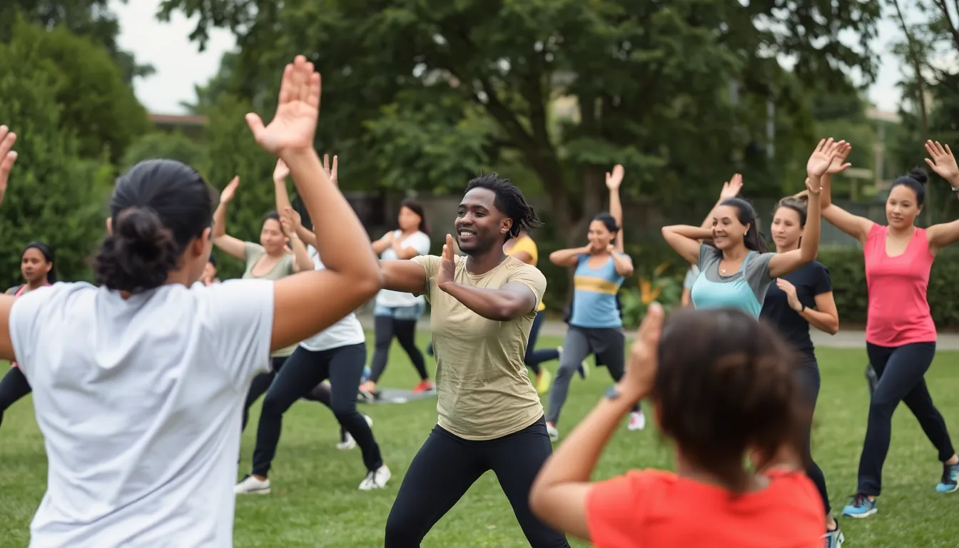 A group of fitness enthusiasts engages in a hightech workout session, utilizing wearable devices to monitor their performance metrics in a modern gym setting.