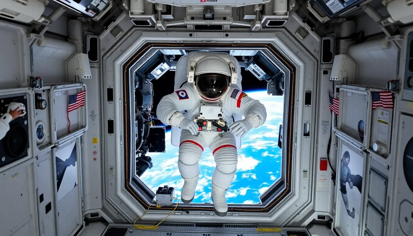 NASA의 의학팀이 우주비행사의 건강 상태를 평가하는 장면