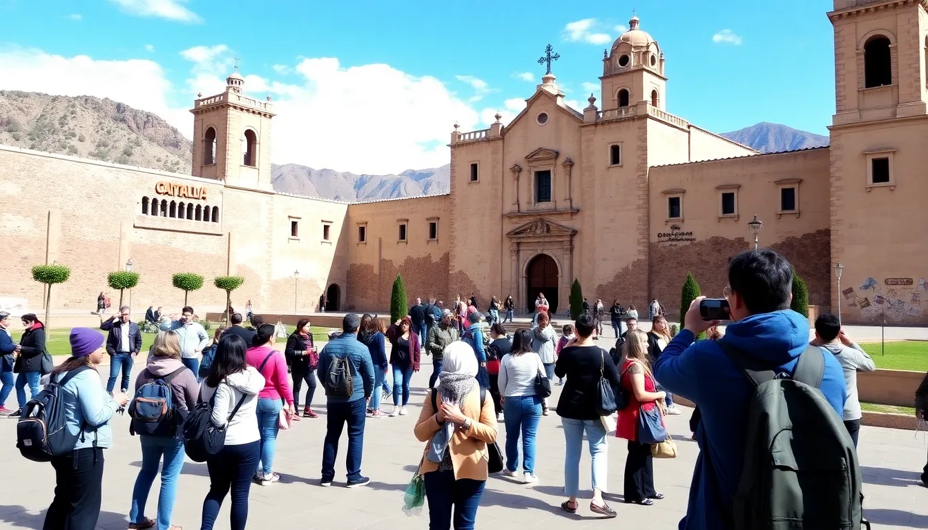 The majestic Misti Volcano rises in the distance, symbolizing Arequipa's natural beauty and cultural significance