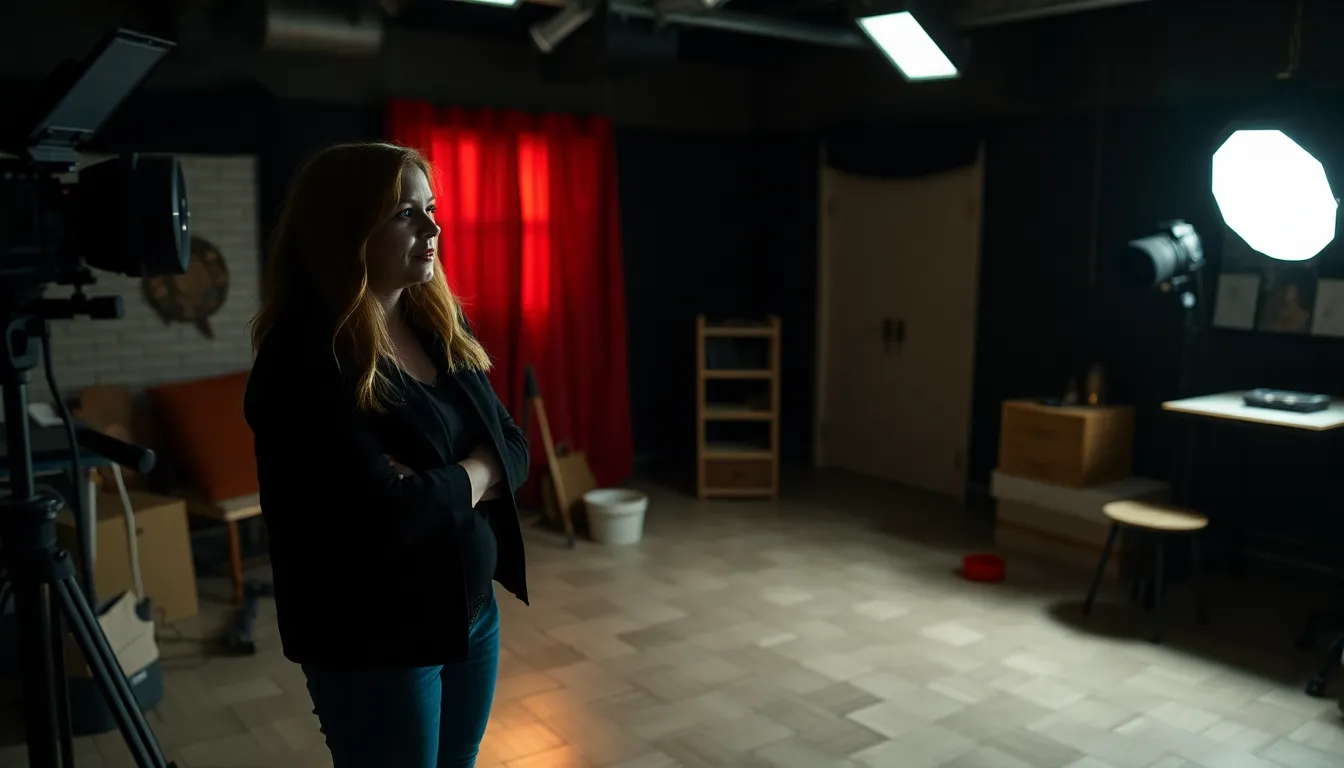Natalie Erika James speaks to an audience during a film screening, highlighting themes of weight stigma and disordered eating in her work.