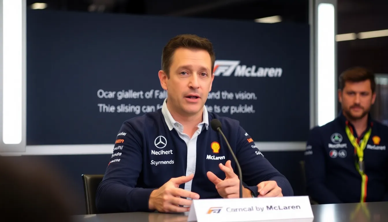 Oscar Piastri speaks at a press conference, expressing his concerns about McLaren's papaya rules and their impact on team creativity and performance ahead of the 2026 Formula 1 season.