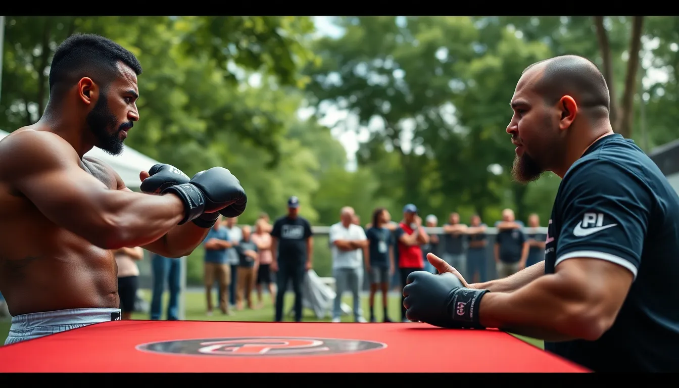 Paddy Pimblett stands confidently in the octagon, surrounded by a cheering crowd as he prepares for his upcoming match, showcasing the excitement and anticipation surrounding the future of MMA.
