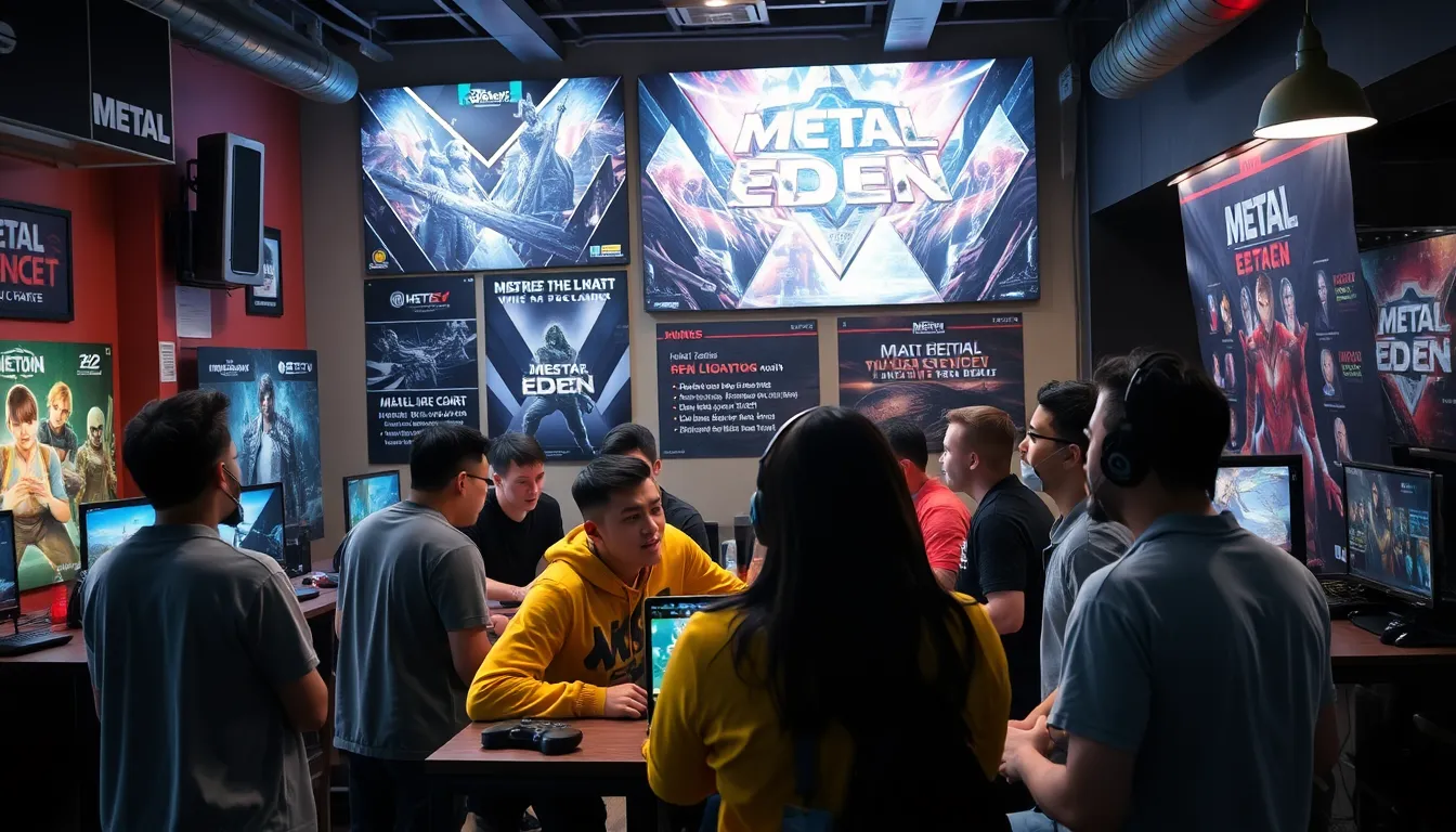 Attendees engage with the immersive world of Metal Eden at a gaming expo, highlighting the game's strong presence in the industry