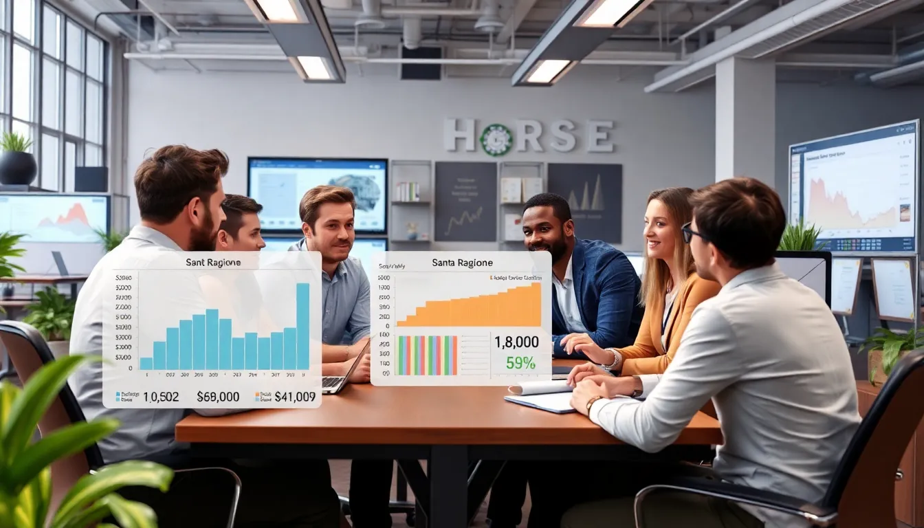 A group of enthusiastic gamers gathers around a computer, discussing the recent success of Santa Ragione's Horses despite its bans from major gaming platforms.