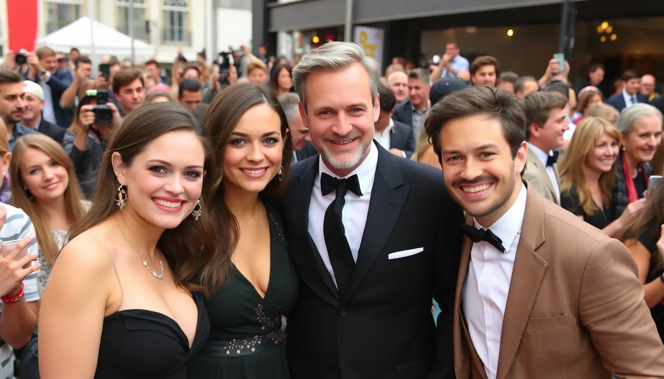 A group of enthusiastic fans gathers outside a theater, eagerly discussing their favorite moments from the recently concluded second season of the BAFTAwinning comedy series.