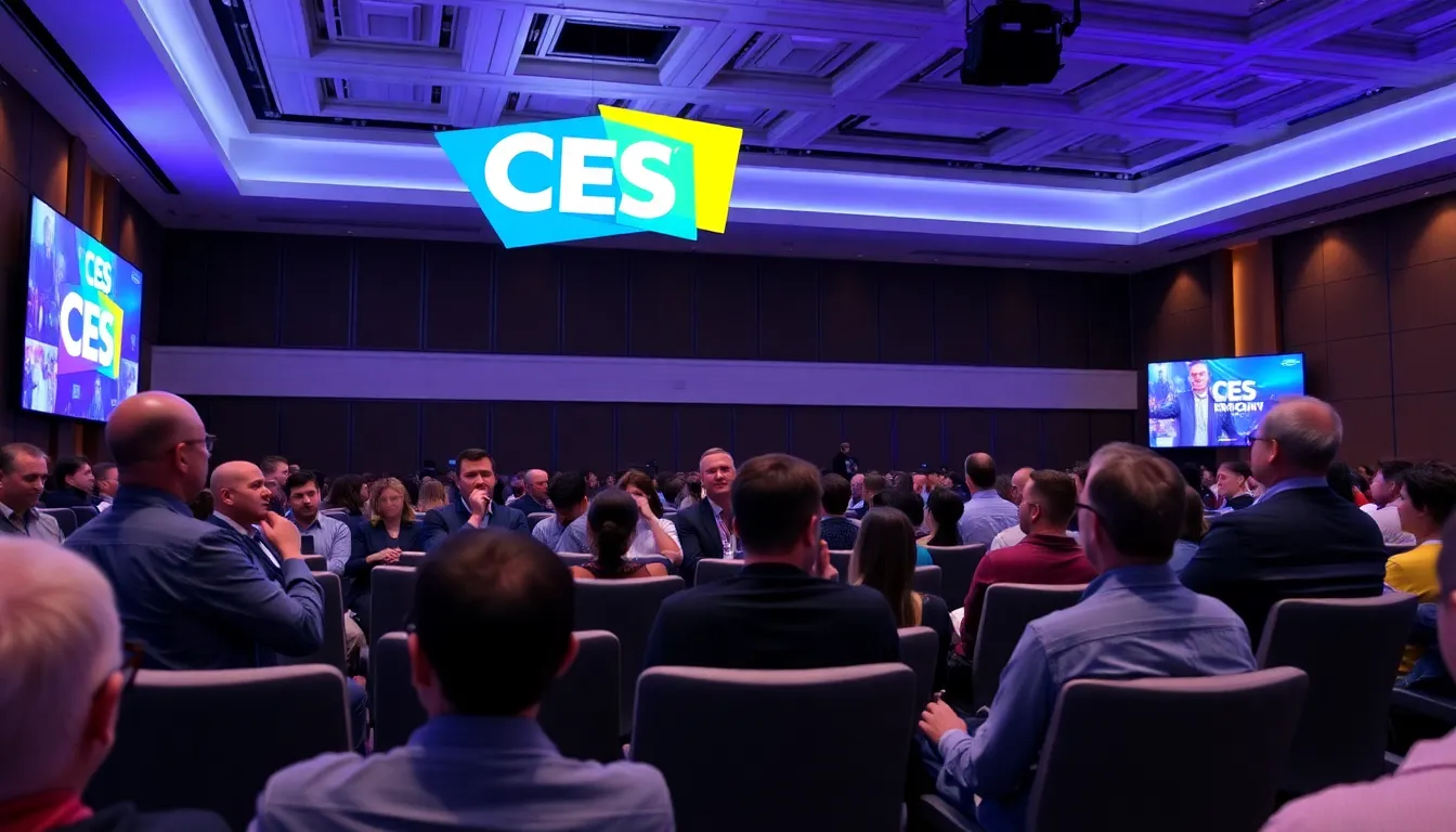 CES 2026에서 AI를 활용한 혁신적인 비즈니스 모델을 소개하는 기술 기업의 부스