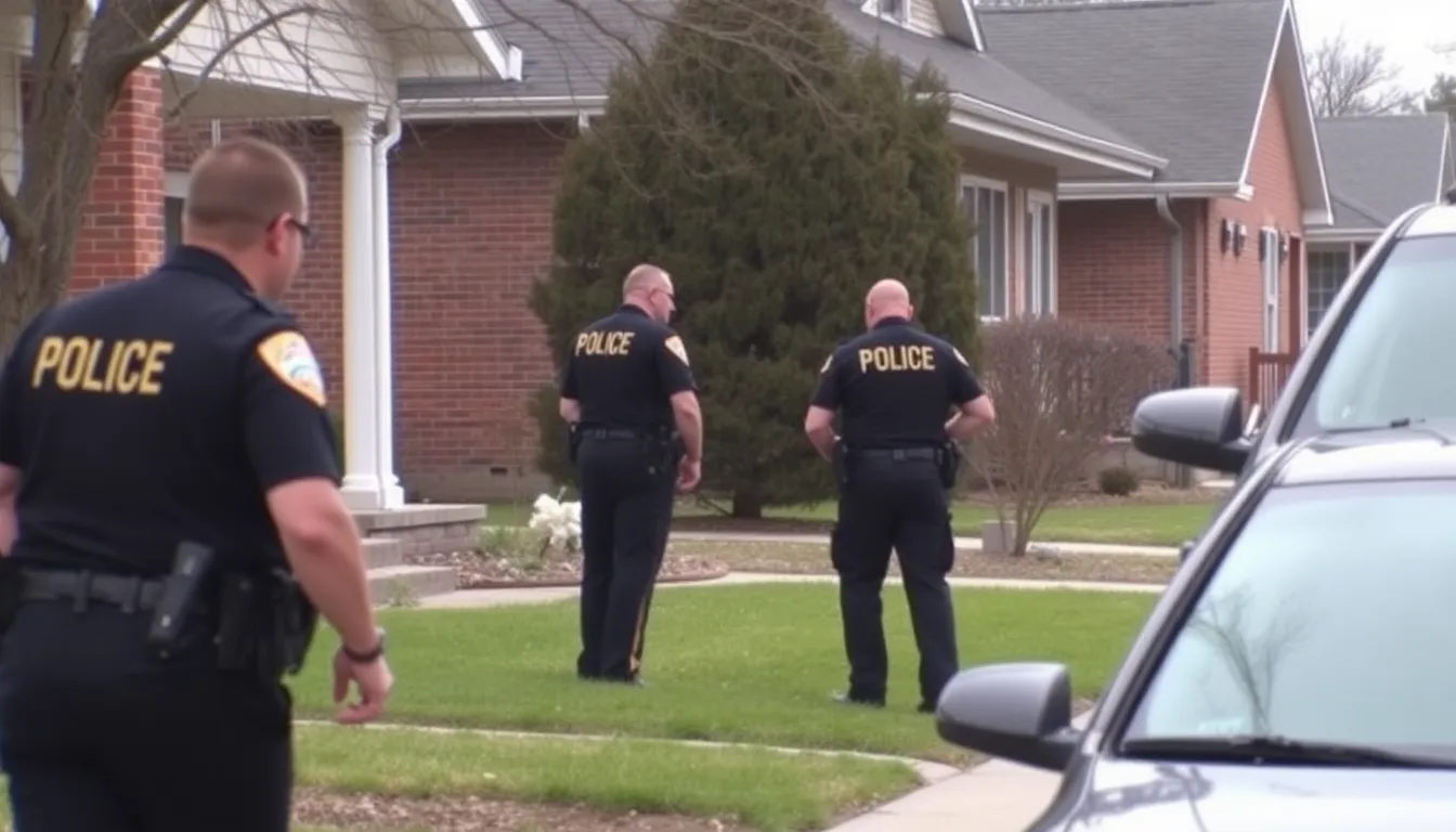Law enforcement officials stand outside a concert venue as they investigate a reported bomb threat linked to a teenager's plot inspired by a notorious killer.