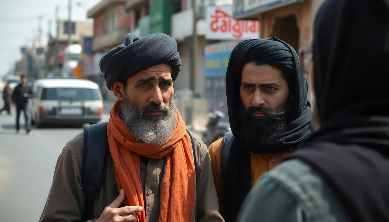 Protesters gather in a bustling Kabul street, holding banners and chanting slogans against the Taliban's recent internet shutdown, as tensions rise amid a backdrop of heightened security presence.