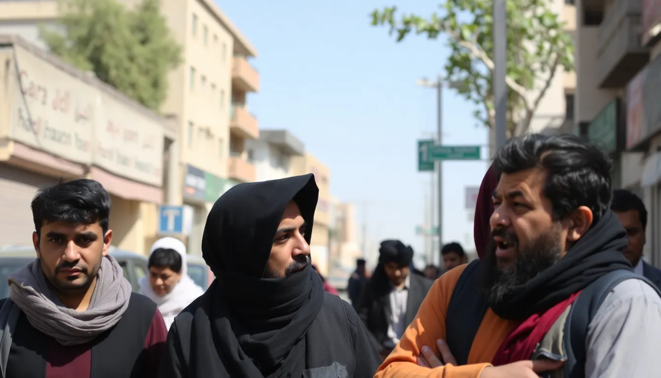 Taliban leaders engaged in a heated discussion, highlighting the internal divisions regarding internet governance and control