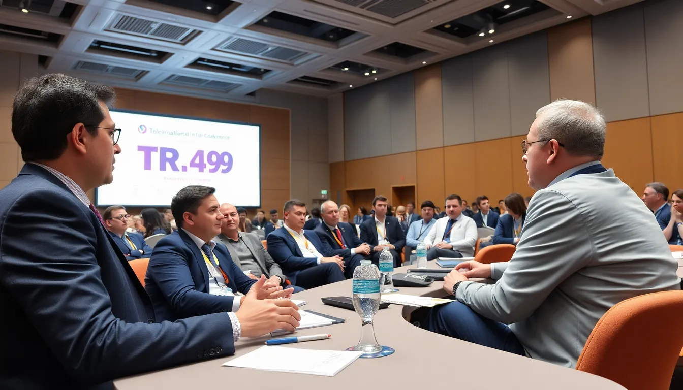 A group of stakeholders, including industry experts and environmental advocates, gather around a conference table during a meeting to discuss the implications of the TR49 review process.