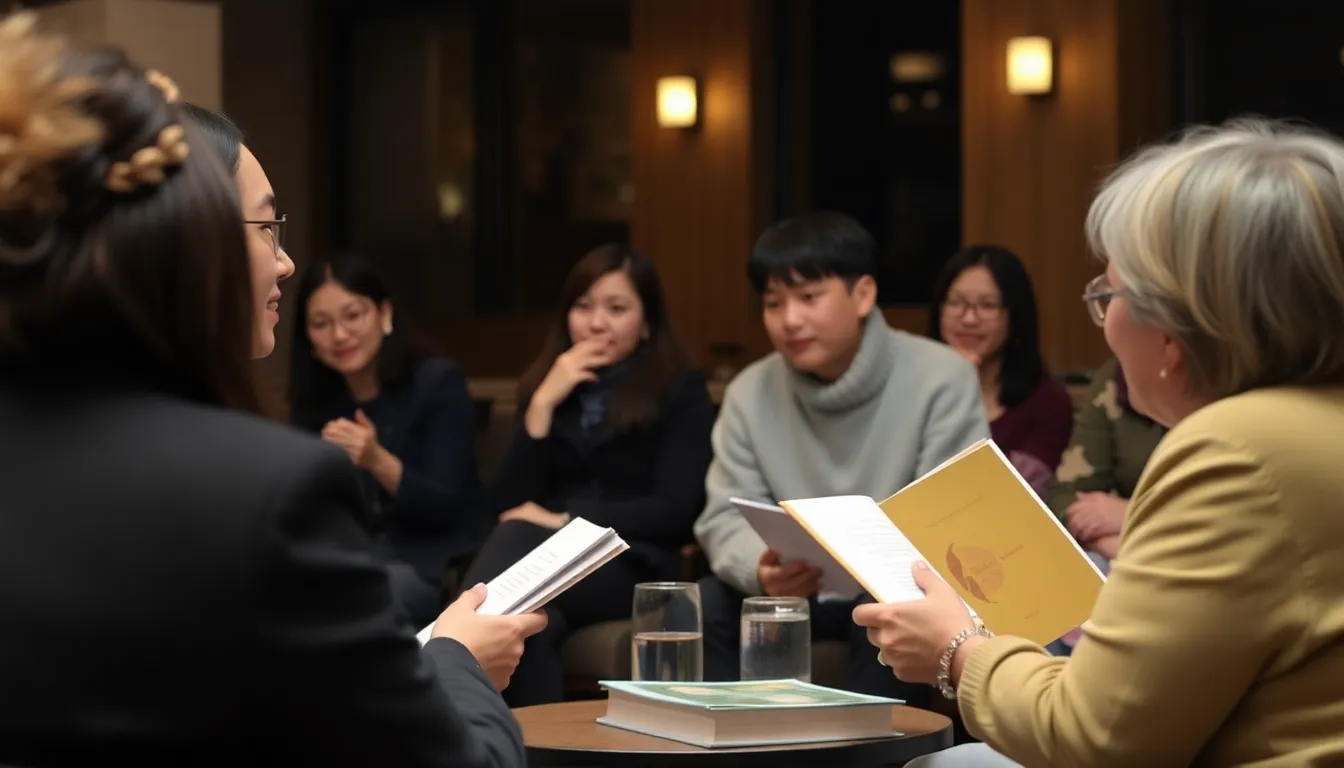서울의 북토크 현장에서 독자들이 저자들의 이야기에 귀 기울이며 경청하는 모습