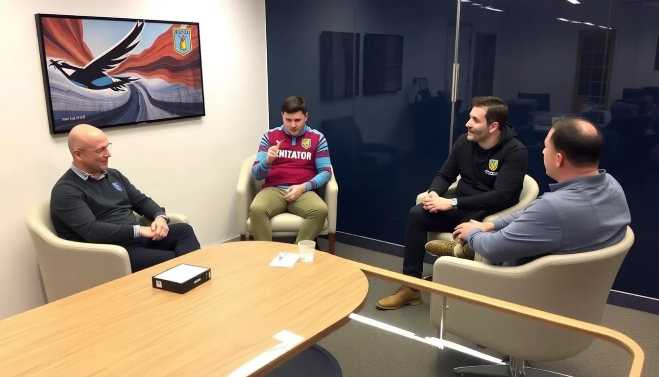 Aston Villa's management discusses potential transfer strategies while analyzing JeanPhilippe Mateta's performance during a Premier League match.
