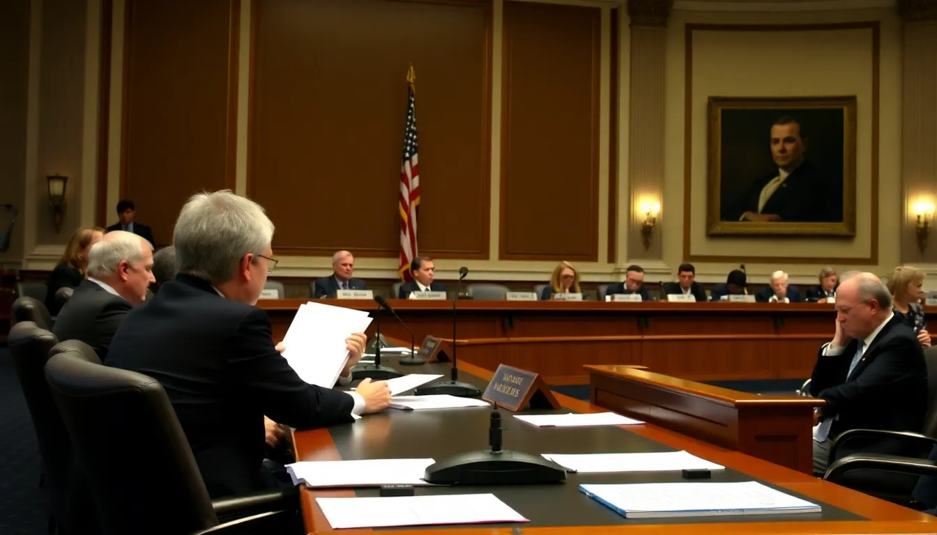 米国の上院でTikTokに関する公聴会が開催され、参加者が議論を交わしている場面