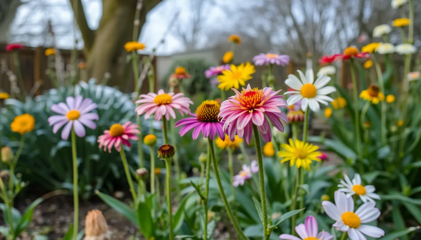 Snowdrops and crocuses bloom in a garden in the UK during winter, highlighting the unusual early flowering linked to climate change.