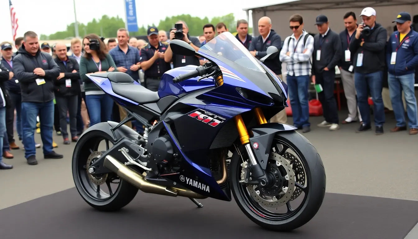Enthusiastic fans gather at the launch event, eager to see how Yamaha's new M1 will influence the excitement and rivalry in the upcoming MotoGP season