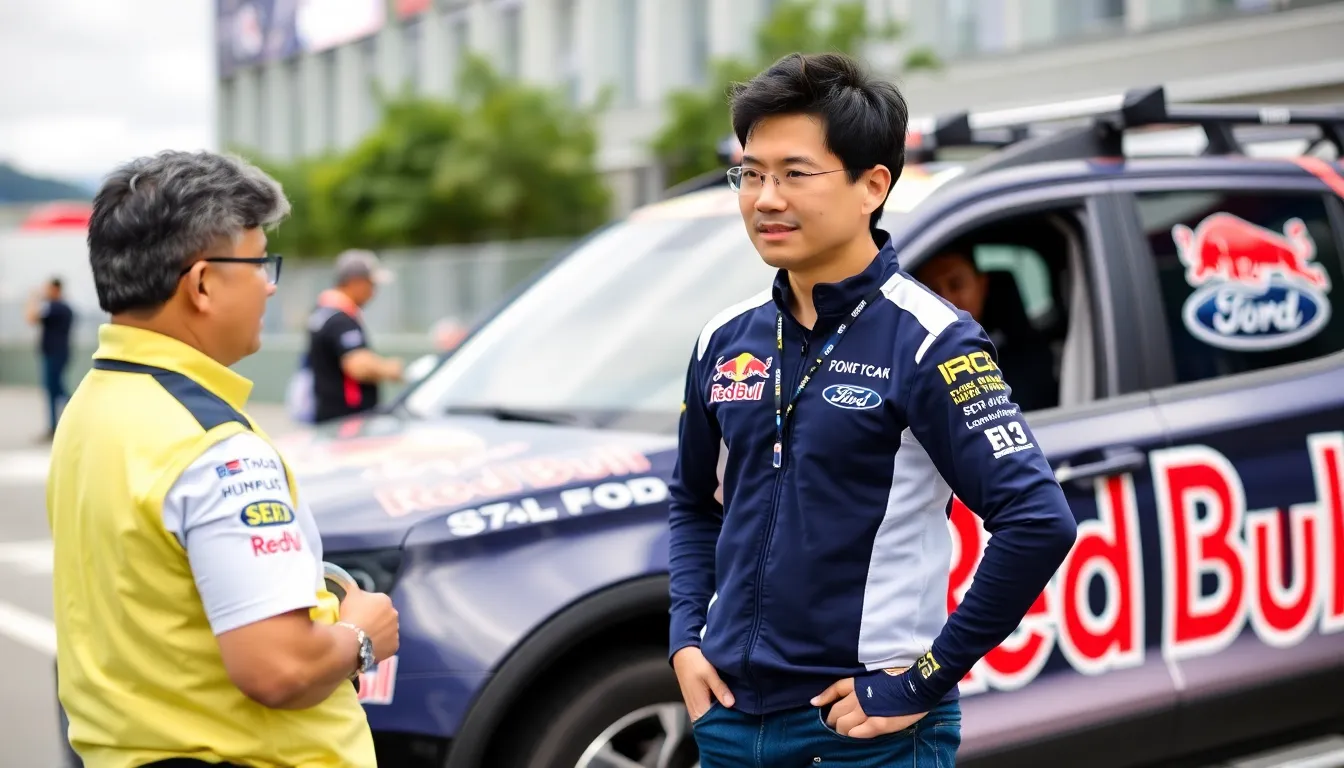 Yuki Tsunoda stands in the AlphaTauri garage, discussing his uncertain contract situation with Honda as the Formula 1 season approaches its final races.