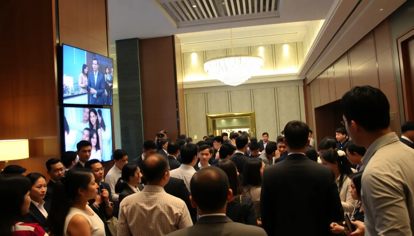 Hotel management in a meeting, discussing the incident and planning their response to the breach of privacy experienced by guests