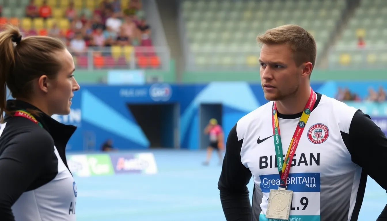 Great Britain's rowing duo Fear and Gibson display expressions of disappointment as they realize their costly error has cost them a chance at a medal during the semifinals of the World Rowing Championships in Belgrade.