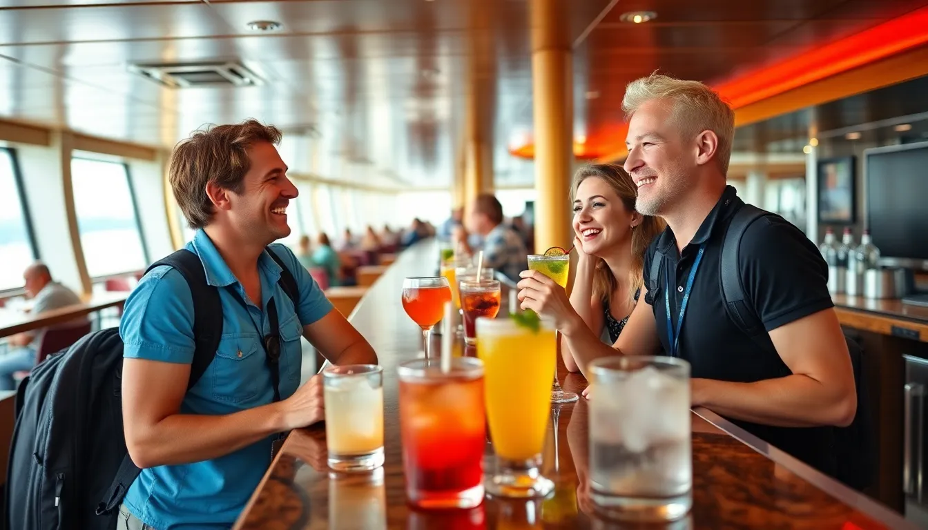 A family relaxing with soft drinks by the poolside, illustrating the convenience and value of allinclusive drink packages for travelers