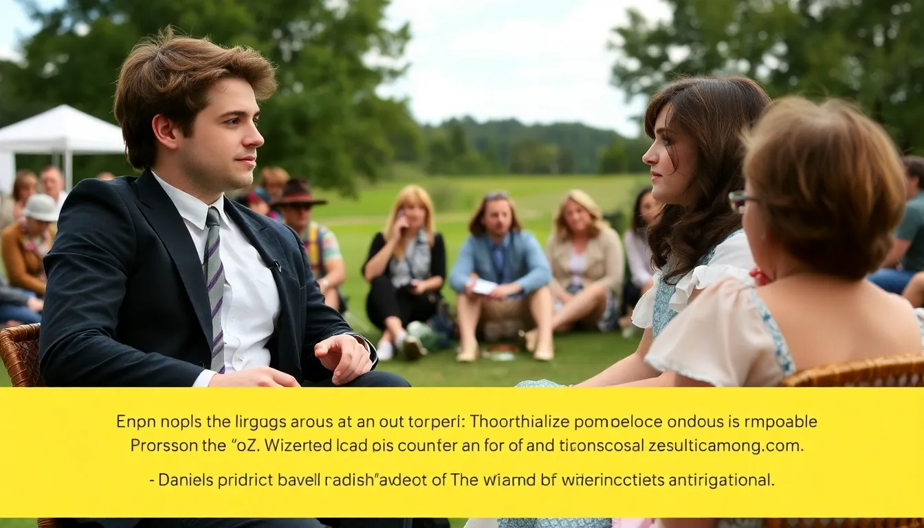 Daniel Radcliffe gestures passionately during an interview where he critiques the proposed remake of The Wizard of Oz featuring Emma Watson.