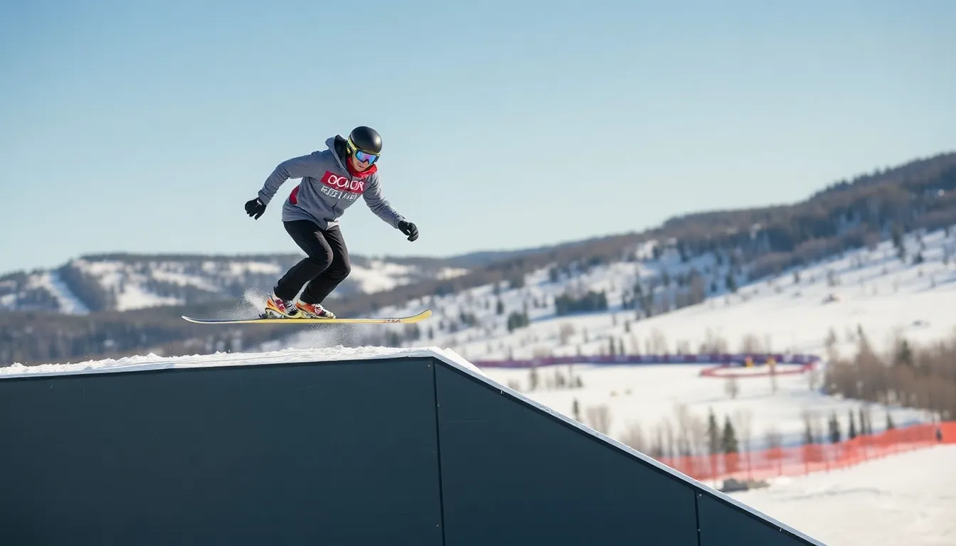 A group of young athletes watches Eddie with admiration, inspired by his commitment to excel in ski jumping