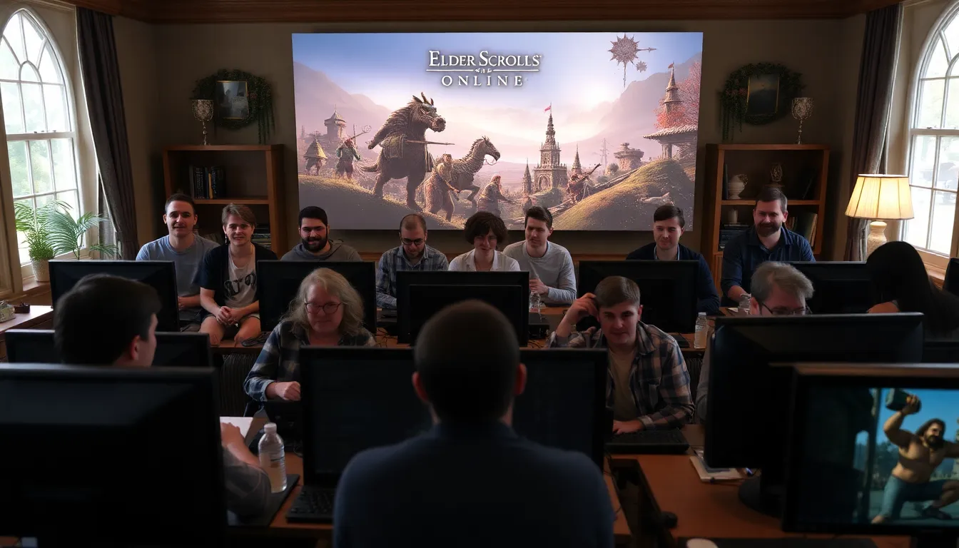 A diverse group of Elder Scrolls Online players discussing the game's recent changes, reflecting varying perspectives on the transition to smaller Seasons