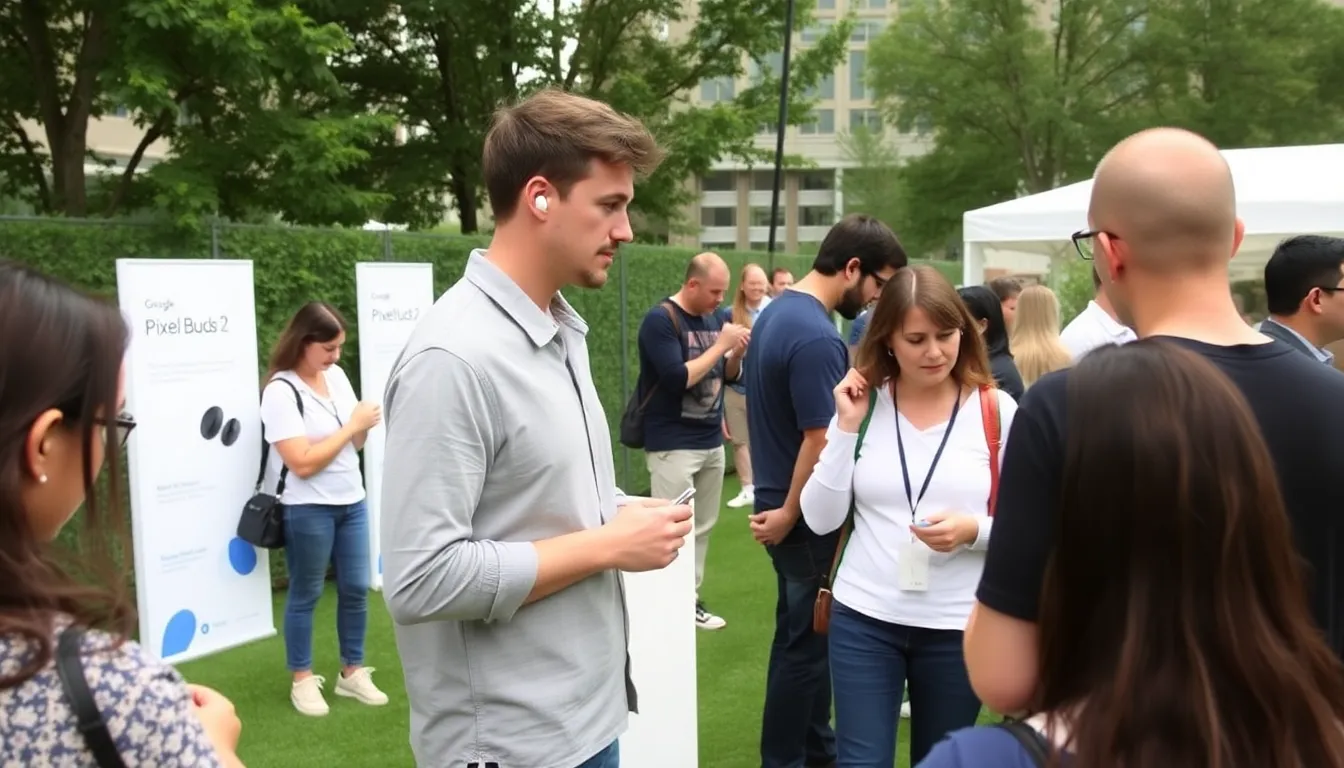 A person wearing the Pixel Buds 2a while engaging in outdoor activities, demonstrating their suitability for an active lifestyle