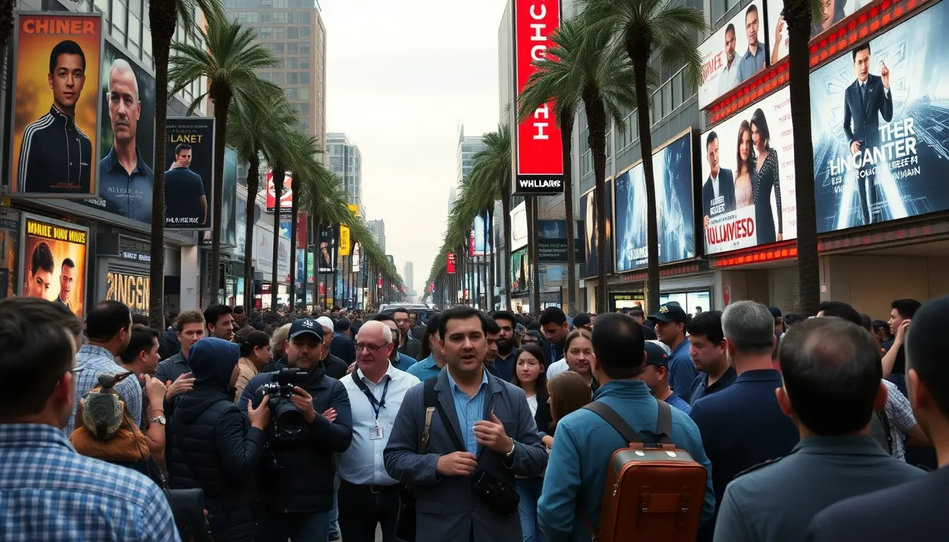 A group of Hollywood screenwriters and directors gather for an urgent meeting, expressing their concerns about the disruptive impact of a new Chinese AI application on the film industry.