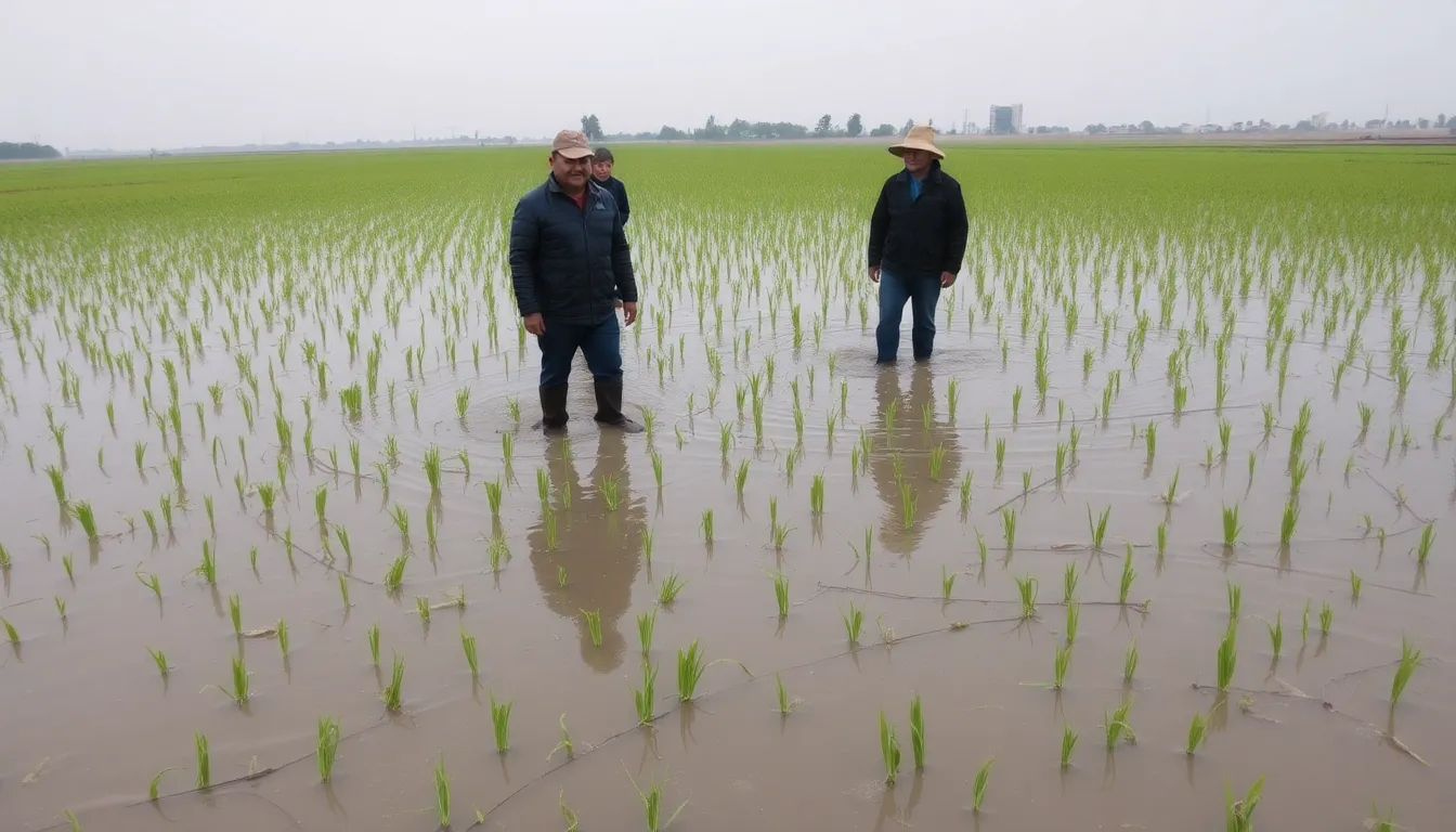 Agricultural fields suffering from excessive moisture, emphasizing the detrimental effects of wetter winters on crop health and soil quality