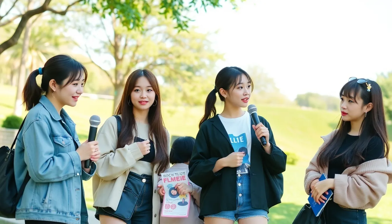 KPop 산업의 변화에 대한 토론을 위해 모인 다양한 이해관계자들이 진지한 표정으로 대화하는 장면