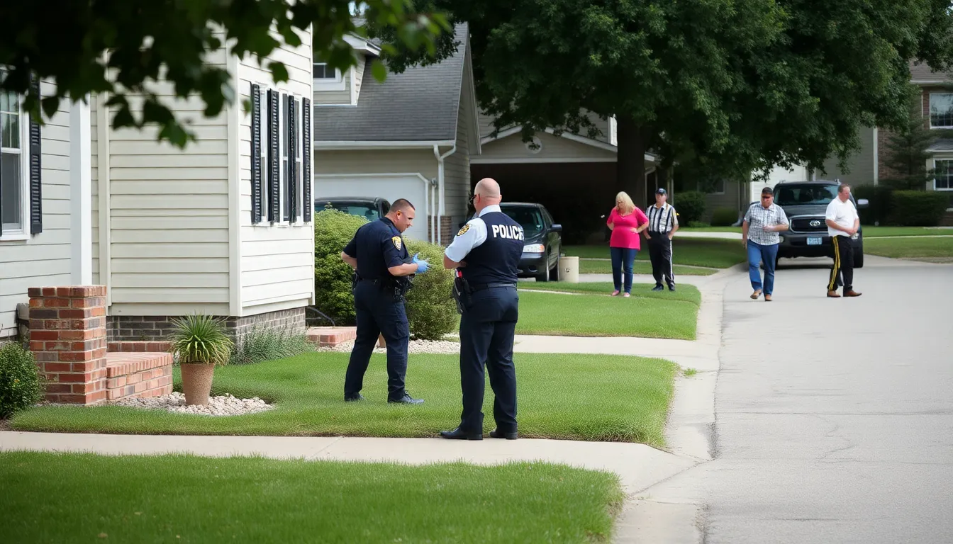 Concerned residents gathering outside their homes, discussing the recent law enforcement activity and its implications for community safety
