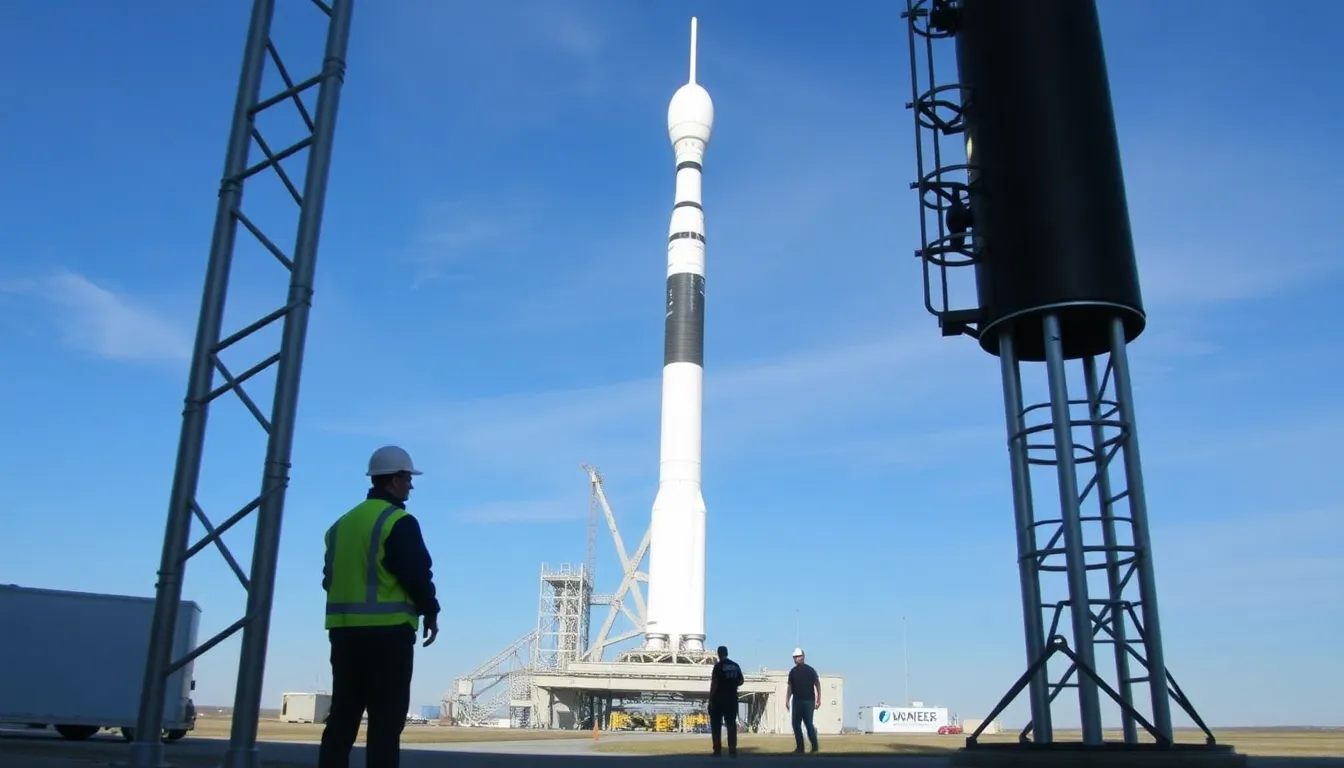 NASA engineers conduct a launchpad test of the Artemis I rocket, monitoring systems and performance in preparation for future lunar missions.