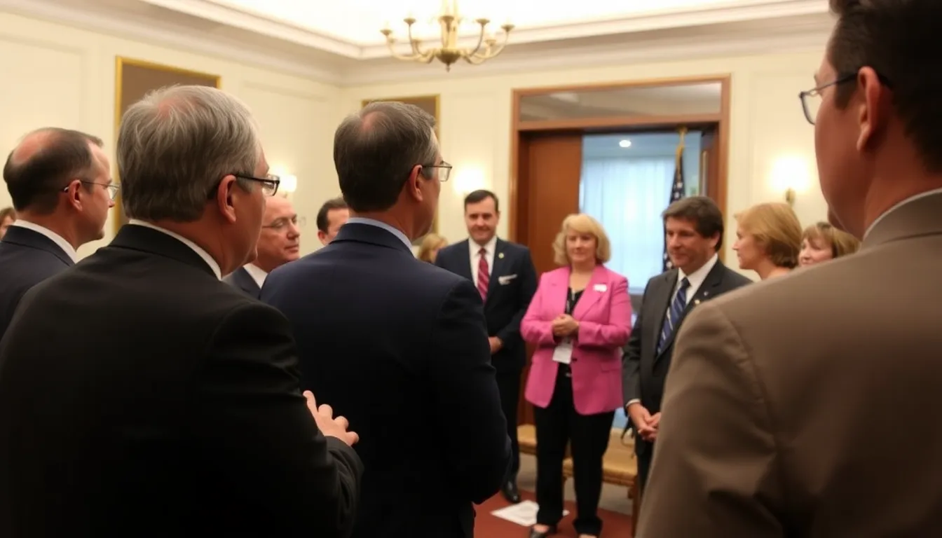 A group of healthcare professionals discussing strategies to enhance telehealth services and training programs, showcasing innovative solutions to current healthcare challenges