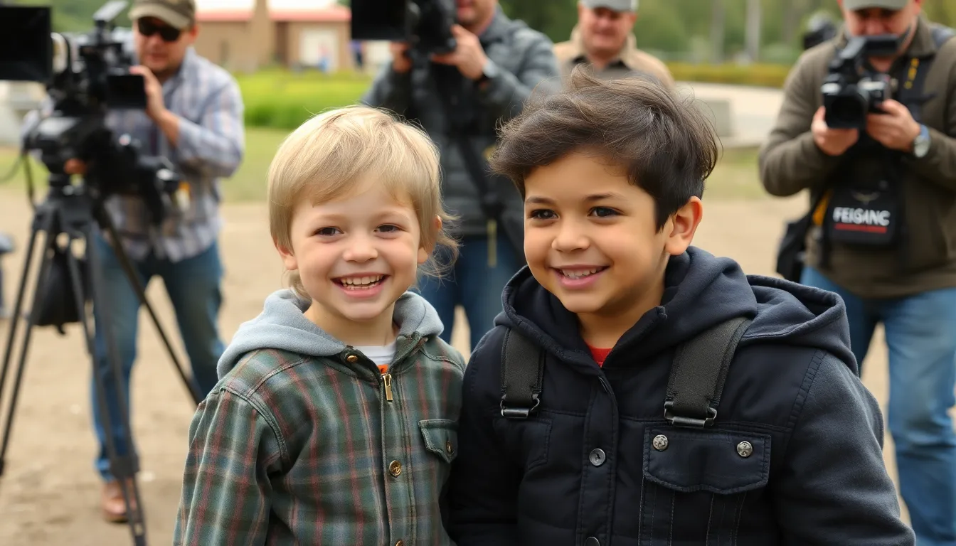 Behind the scenes, young actors share laughter and support, highlighting the collaborative spirit that defines their filming experience