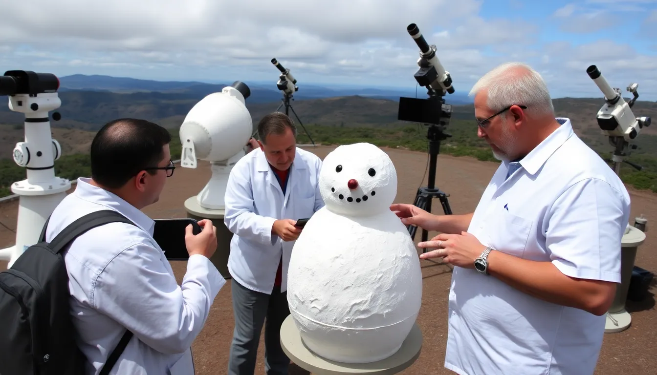 A closeup view of the unique elongated shapes of snowmanlike objects, challenging traditional models of planetary formation