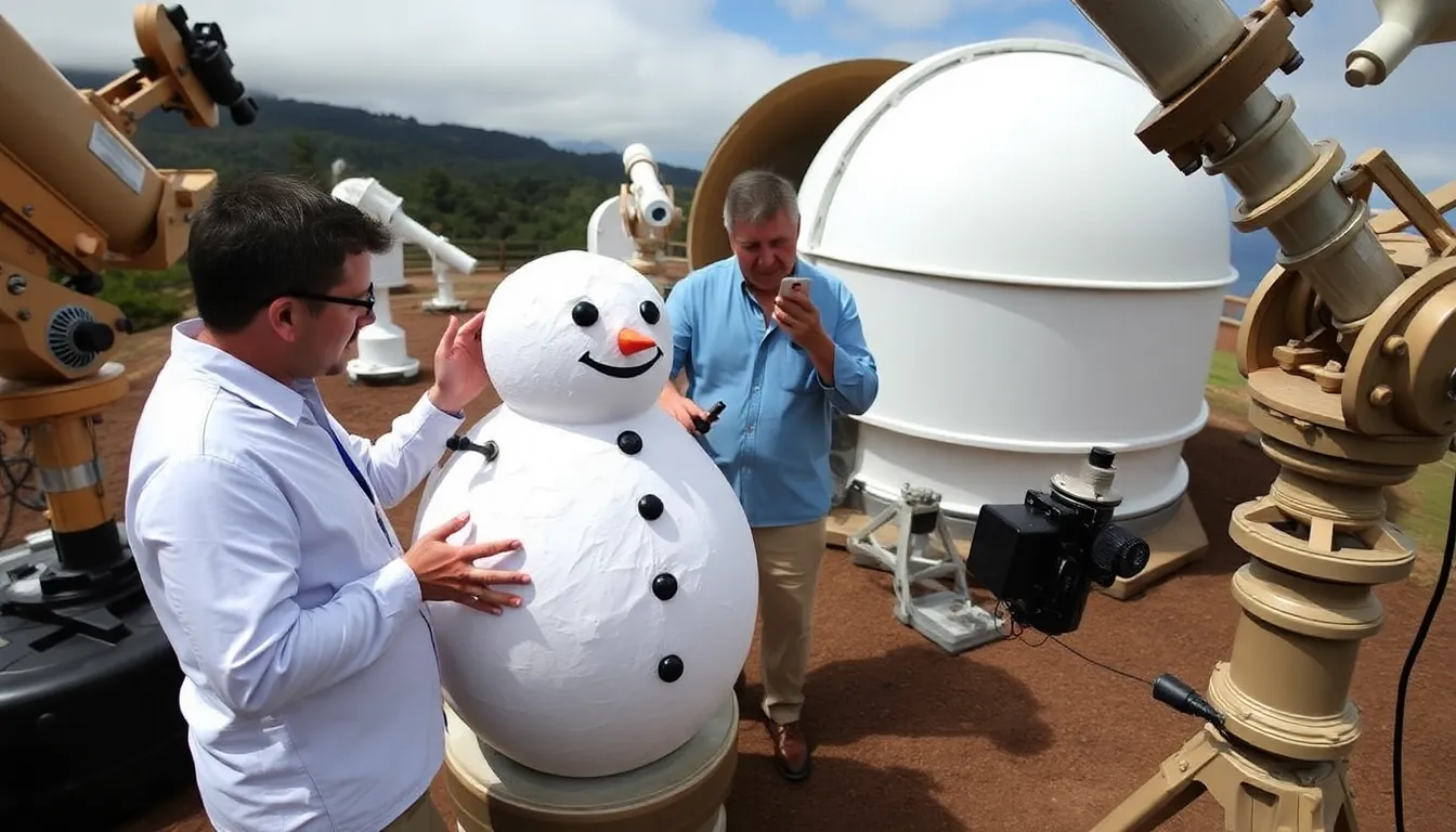 Astronomers discussing the implications of snowmanshaped space objects for the early solar system during a research conference