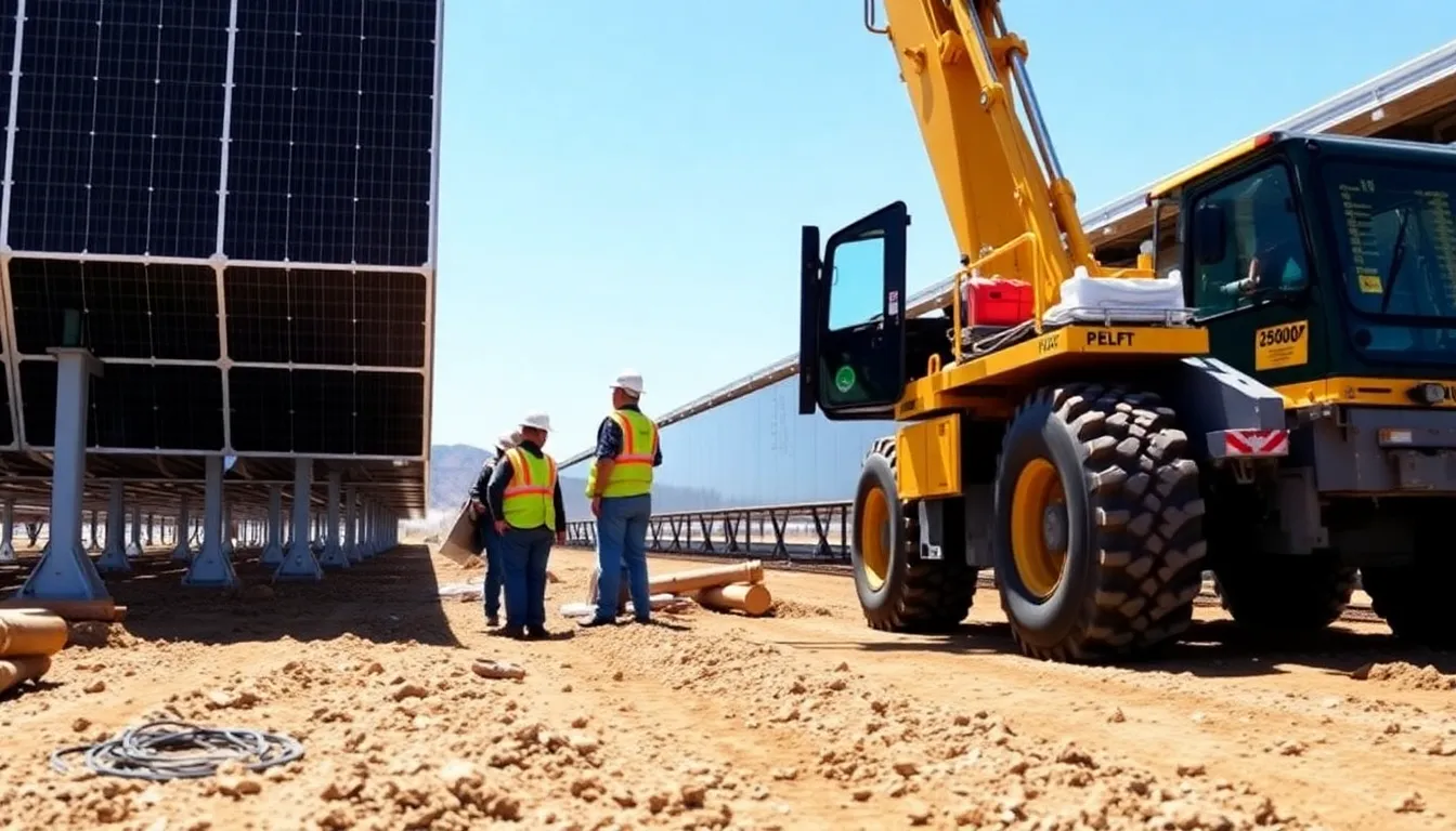 A government official announcing the record results of a renewables auction, signaling a commitment to expanding solar energy infrastructure