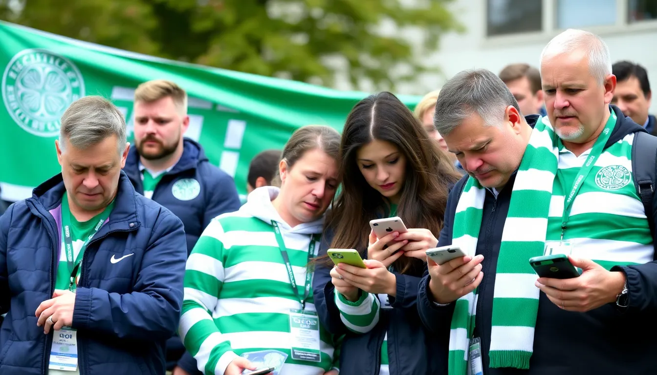 Supporters gathering outside the stadium, showcasing their passion and hope for the team's success in the Europa League