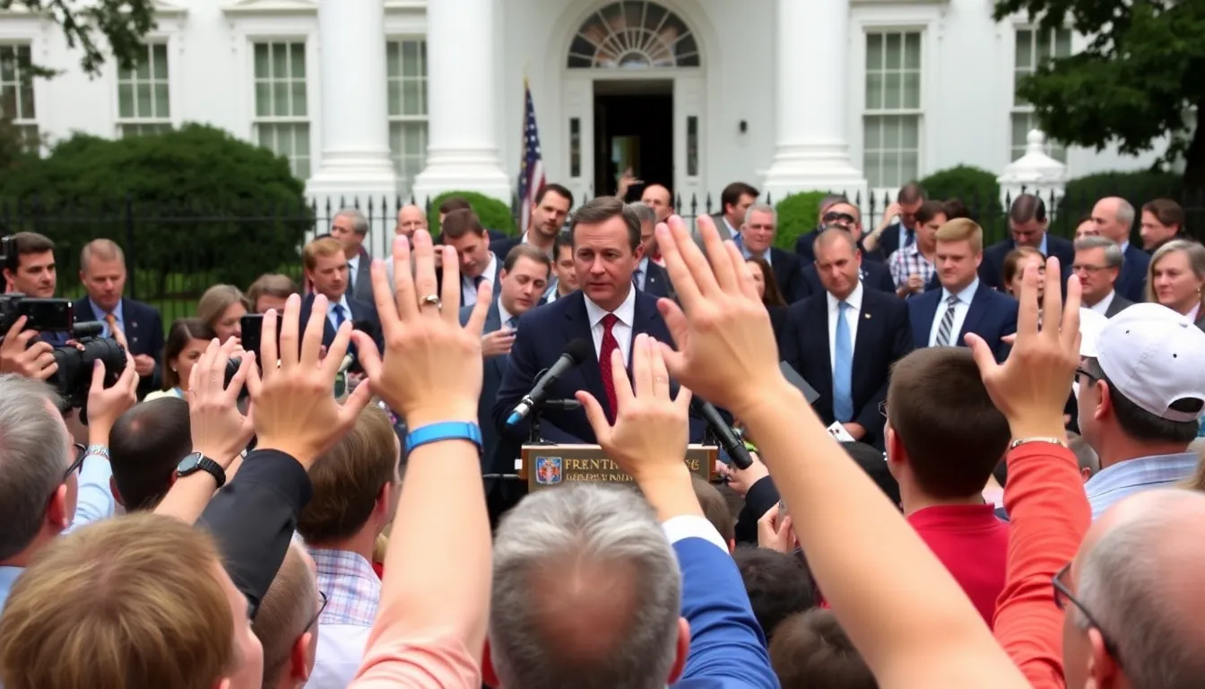Stephen Miran is seen leaving the White House, where he served as a key economic advisor, following the announcement of his resignation amid ongoing economic challenges.
