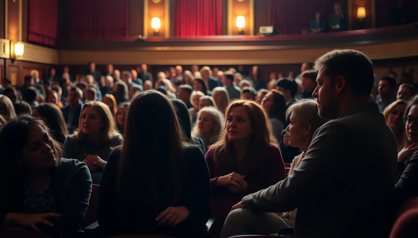 An audience engaged in a heated discussion, representing the polarized opinions surrounding the adaptation of the classic novel