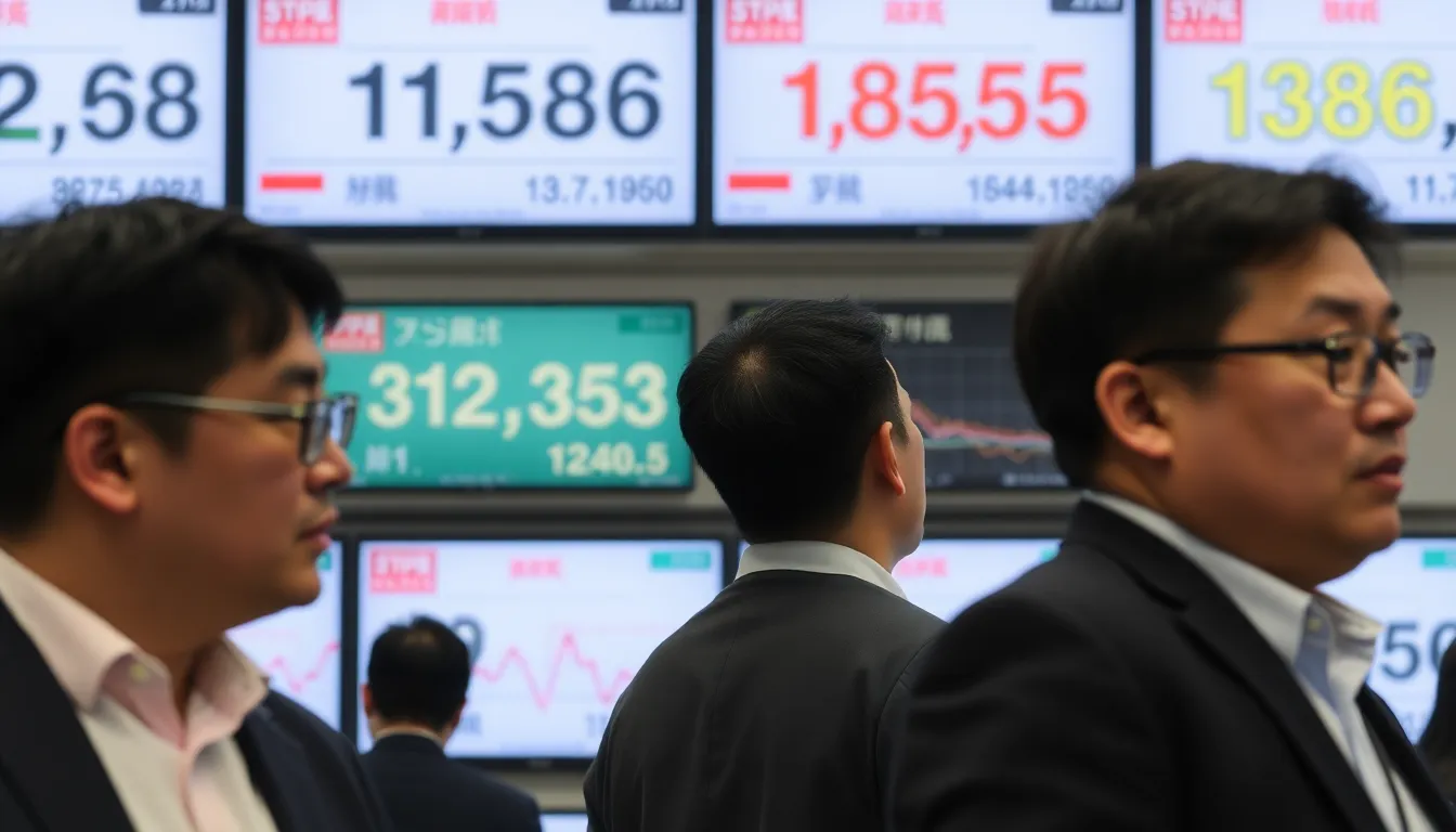 高市氏が提唱するデジタル化政策に注目が集まり、テクノロジー関連企業の株価上昇を示すグラフ